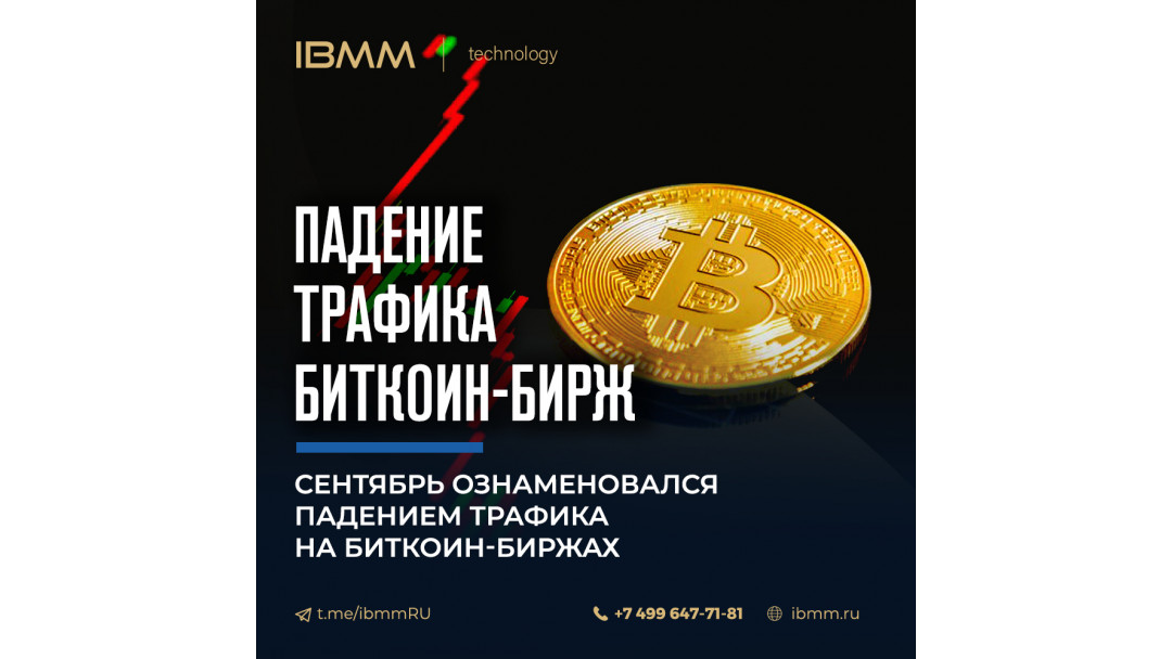 Сентябрь ознаменовался падением трафика на биткоин-биржах