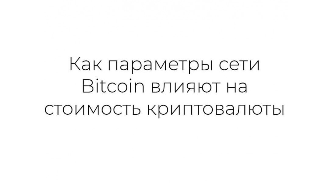 Как параметры сети Bitcoin влияют на стоимость криптовалюты