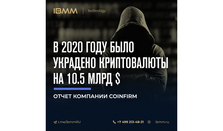 В 2020 году было украдено криптовалюты на сумму в 10.5 млрд $