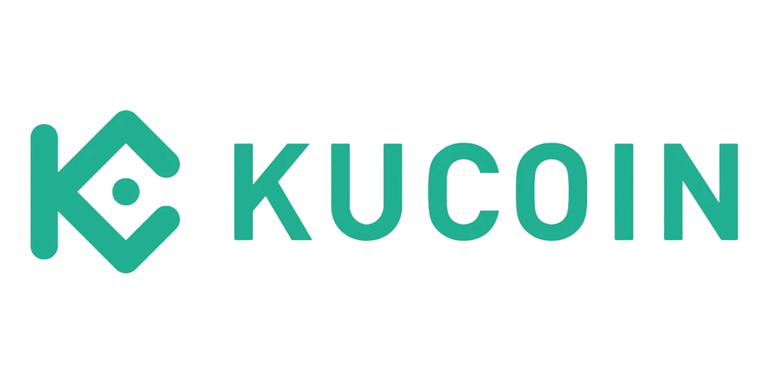 Логотип криптовалютной биржи KuCoin на белом фоне