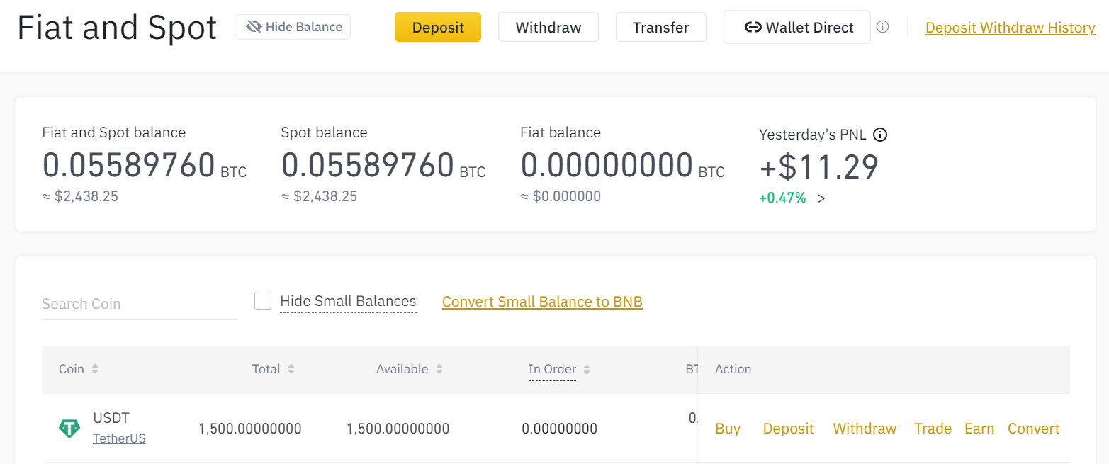 Как перевести USDT с бинанса