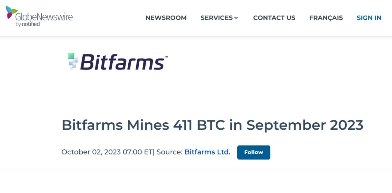 Bitfarms майнинг