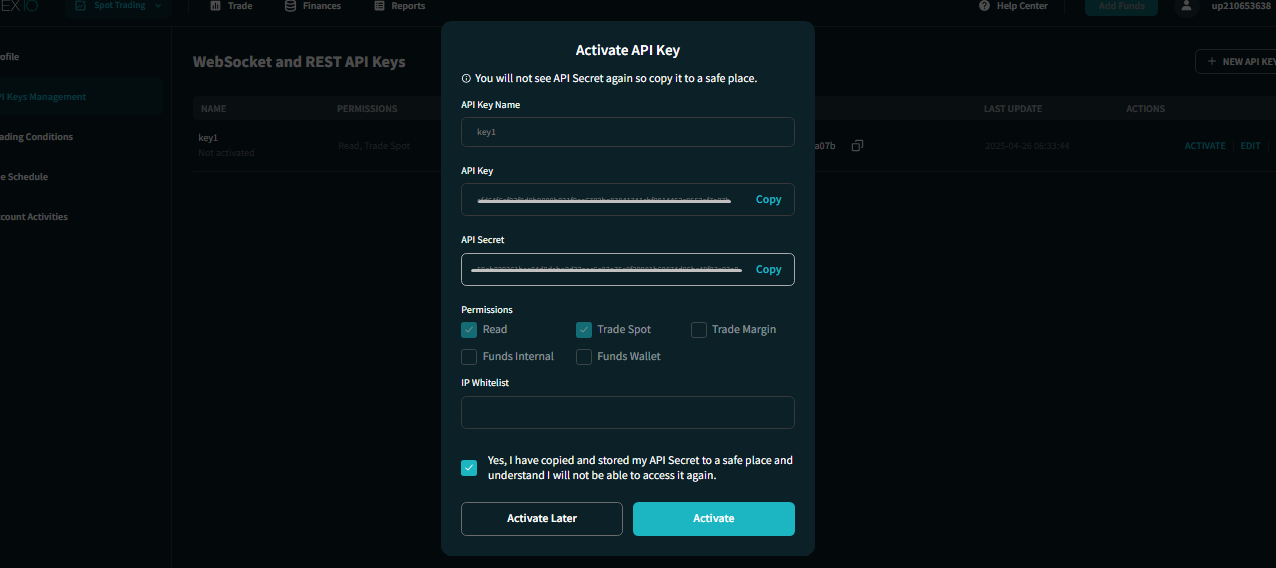 копирование API Sekret