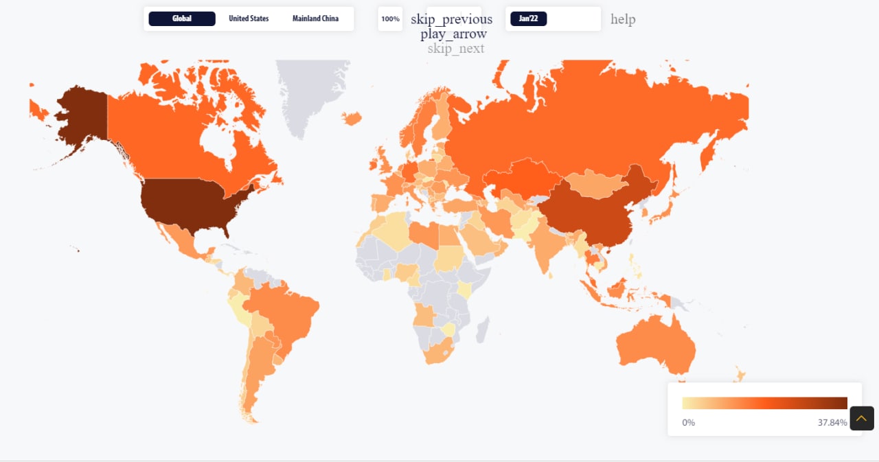 Распределение хешрейта в мире по данным Кембриджа, Россия на 4 месте! Криптовалюта в России